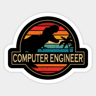 Computer Engineer Dinosaur Sticker